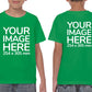 Children Custom Teez - T-Shirt customisable on front side and back side with your image - green colour