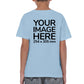 Children Custom Teez - T-Shirt customisable on back side with your own design or image - light blue colour shirt