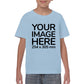 Children Custom Tees - T-Shirt customisable on front side with your own design or image - light blue colour shirt