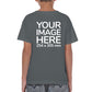 Children Custom Teez - T-Shirt customisable on back side with your own design or image - olive colour shirt