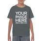 Children Custom Tees - T-Shirt customisable on front side with your own design or image - olive colour shirt