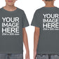 Children Custom Teez - T-Shirt customisable on front side and back side with your image - olive colour