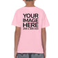Children Custom Teez - T-Shirt customisable on back side with your own design or image - pink colour shirt