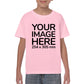 Children Custom Tees - T-Shirt customisable on front side with your own design or image - pink colour shirt