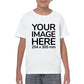 Children Custom Tees - T-Shirt customisable on front side with your own design or image - white colour shirt