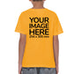 Children Custom Teez - T-Shirt customisable on back side with your own design or image - yellow colour shirt