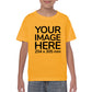 Children Custom Tees - T-Shirt customisable on front side with your own design or image - yellow colour shirt