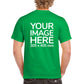 Men's Custom T-Shirts - Shirts are customisable on back side with your own design or image - green colour teez