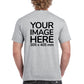 Men's Custom T-Shirts - Shirts are customisable on back side with your own design or image - light gray colour teez