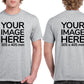 Men's Custom T-Shirts - Shirts are customisable on front and back side with your own design or image - light gray colour teez