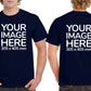 Men's Custom T-Shirts - Shirts are customisable on front and back side with your own design or image - navy blue colour teez
