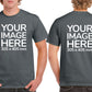 Men's Custom T-Shirts - Shirts are customisable on front and back side with your own design or image - olive colour teez