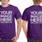 Men's Custom T-Shirts - Shirts are customisable on front and back side with your own design or image - purple colour teez