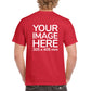 Men's Custom T-Shirts - Shirts are customisable on back side with your own design or image - red colour teez