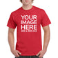 Men's Custom T-Shirts - Shirts are customisable on front side with your own design or image - red colour teez