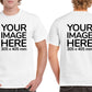 Men's Custom T-Shirts - Shirts are customisable on front and back side with your own design or image - white colour teez
