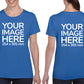 Women Custom Shirts - T-Shirt customisable on front side and back side with your own design or image - light blue colour shirt