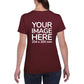 Women Custom T-Shirts - Shirts are customisable on back side with your own design or image - burgundy 
colour teez