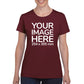 Women Custom T-Shirts - Shirts are customisable on front side with your own design or image -burgundy colour teez