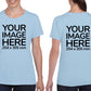 Women Custom Shirts - T-Shirt customisable on front side and back side with your own design or image - light blue colour shirt