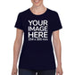 Women Custom T-Shirts - Shirts are customisable on front side with your own design or image - navy blue colour teez