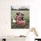 a foam board print with family photo hanging on the wall