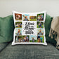personalised cushion cover with collage of photos and motivational text