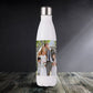 personalised water bottles - customised with wedding photo is standing on a table.